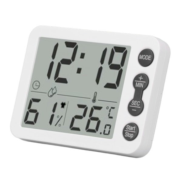 Indendørs Digital Temperatur- og Luftfugtighedsmåler Multifunktionel Elektronisk Termometer Hygrometer med Alarmfunktion Hvid Sort Nøgle