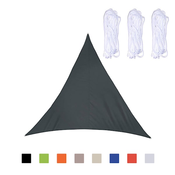 2*2*2 meter triangulär solsegel sommar utomhus gård friluftsliv vattentät solskydd UV-skydd (vit) med tre rep