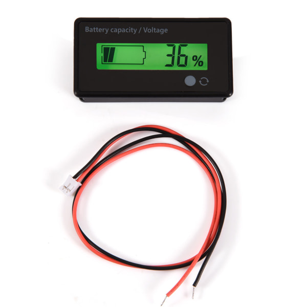 Grön bakgrundsbelyst LCD-display Batterikapacitet Spänningsmätare Testare Voltmeter Monitor