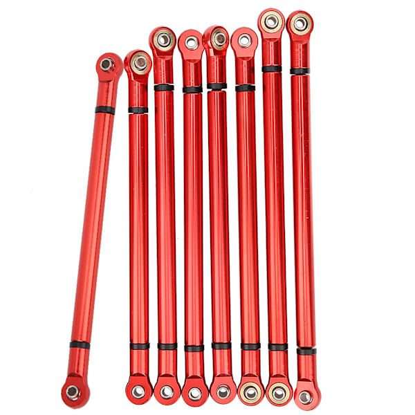 8 kpl punaisen alumiiniseoksen linkkisauvaa SCX10 1/10 mittakaavan 313 mm akselivälillä varustetulle RC-maastokiipeilyautolle