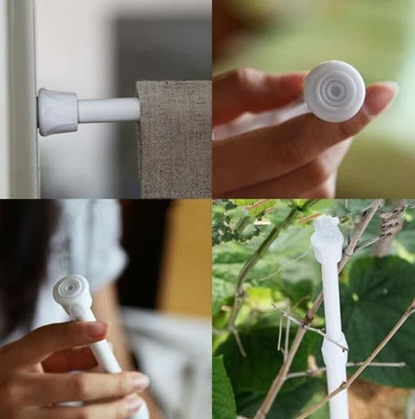 Short Extendable Curtain Rod Rod-55~90cm, White, Max Load 2kg, 1 pc