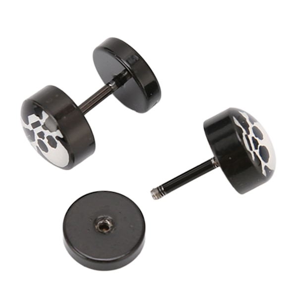 2 stk Skalleøredobber, Retro DIY Små Lette 14mm/0.6in Lengde Sorte Studder i Legering Materiale for Menn Hverdagsbruk