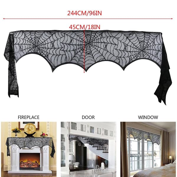 Rektangulær Polyester Blonde Edderkoppnett Duk Halloween Middagsselskap Dekorasjon