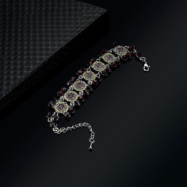 Kvinnors mode elegant legering strass blomma armband