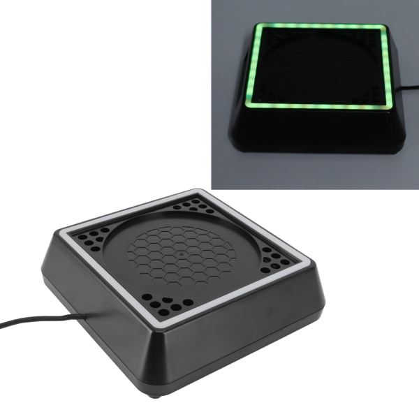 Bund køleblæser 2,4A 5V 3 vindhastigheder Touch Switch USB køleventilator med lysbjælke til Xbox Series X Black- W