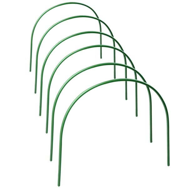 (10 st) Tjock 1,1 cm bred 40 cm hög 50 cm plastbelagd stålrörsarmbåge böjd trädgårdsbåge för växthus