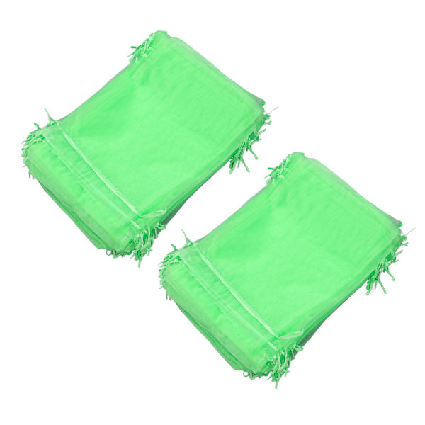 100 stk. Frugtbeskyttelsesnetpose Genanvendelig Have Mesh Barrierepose til Plante Blomst Frugttræer Grøn 10x15cm/3.9x5.9in