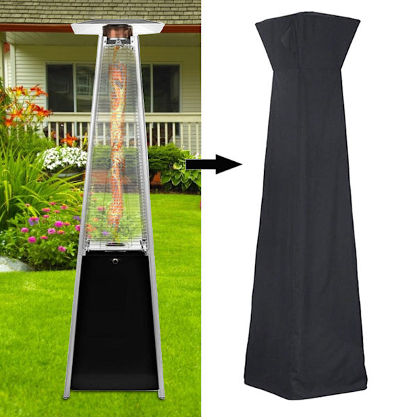 Skyddande överdrag för uteterrassvärmare, Patio Heater Cover Protector Canopy (Svart 221x84cm)