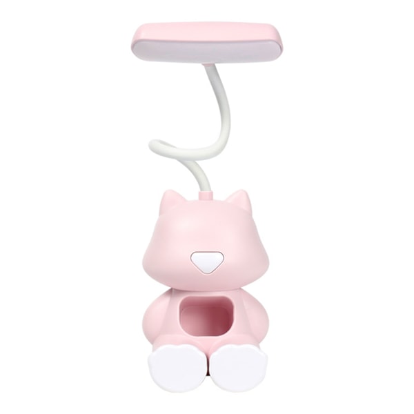 Söt Kawaii Cartoon Skrivbordslampa för Barn - Flexibel Svanhals USB Laddningsbar Ögonvänlig Nattlampa, Perfekt Present till Pojkar och Flickor i Rosa