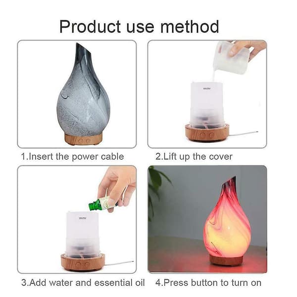 Aromaterapi Luftfuktare Aromer Eterisk Olja Diffuser 7 Färgs LED Dekoration för Hemmet EU