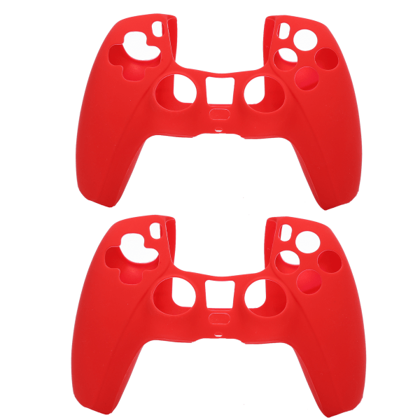 2 stk silikondeksel for PS5 Gamepad Støvtett spillkontroller Hudbeskyttelsesdeksel Rød