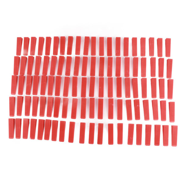 Pakke med 100 fliseudjævningsstykker Universal plastgenanvendelige slidbestandige flisekiler til dekorativ rød