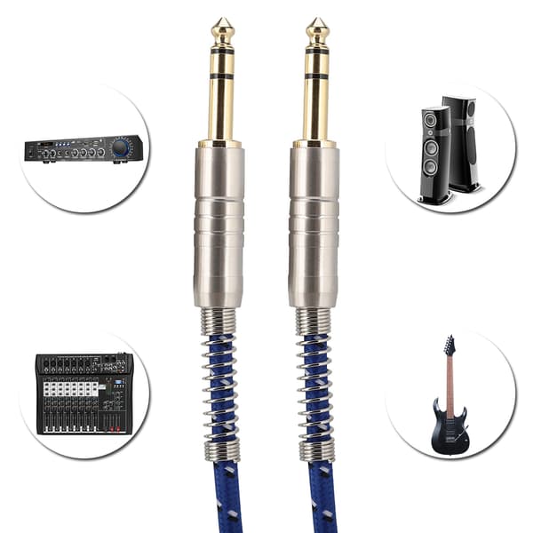 6,35 mm hann til hann rett lydkabel stereoadapterledning 1 m