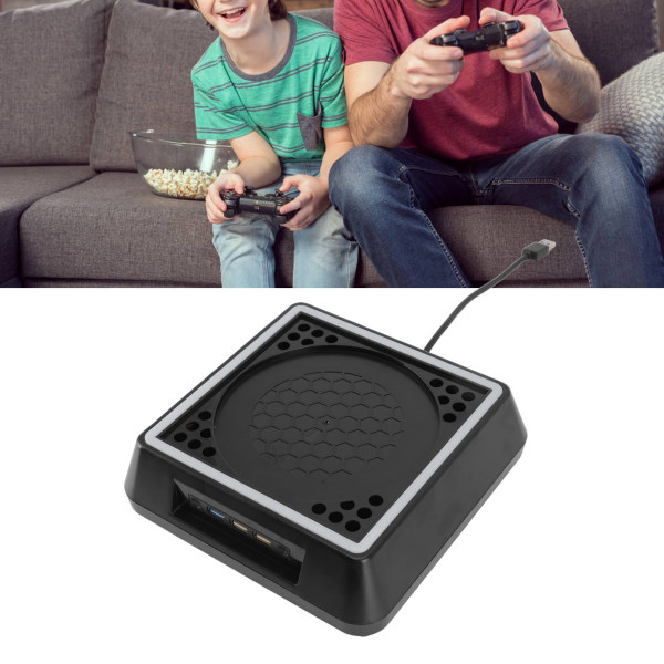 Kylande Fläkt för Botten 2.4A 5V 3 Vindhastigheter Touch-brytare USB-fläkt med Ljuslist för Xbox Series X Svart