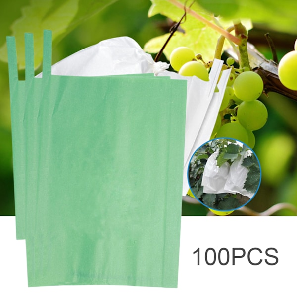 (100 kpl, mitat: Vihreä Sunshine Rose 25*34cm) Puuvillan paperi hedelmien yleiskäyttöinen pussimateriaali: paperimassa (paketin koko: 40*14*3cm)