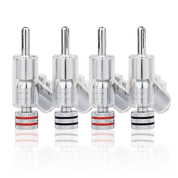 [02]4 pcs Hifi Lockable Speaker Cable Banana Plug Audio Amplifier Speaker Wire Connector