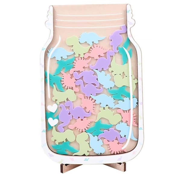 Sjöhästar Träprydnader Burk Halvtransparent Myntförvaring Heminredning Multicolour Dinosaurs