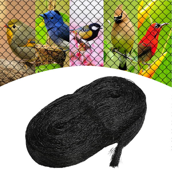 Fuglenet med 50 stk. Kabelbinder Nylon Have Net Anti Fugl Mesh Plante Skadedyr Net til Grøntsager Frugt Sort