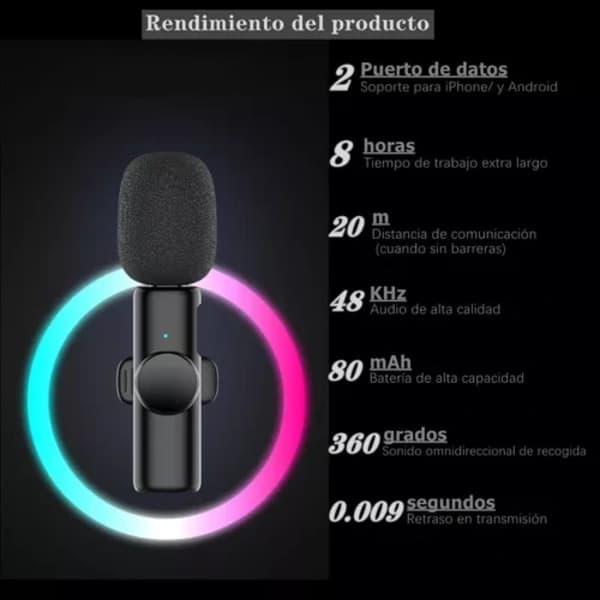 Professional Wireless Lavalier Microphone for Stable Transmission, Smart Noise Reduction, Crystal Clear Sound Quality, Plug & Play for iPhone, iPad