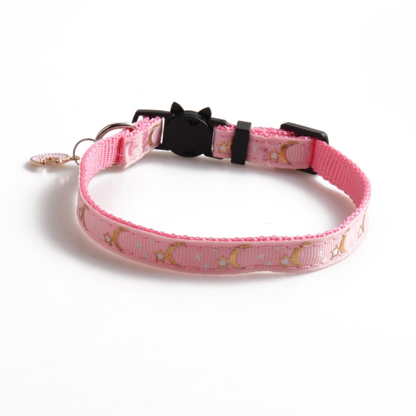 1 stk (rosa) halsbåndsett, justerbar bandana for utendørs turer for katter og valper