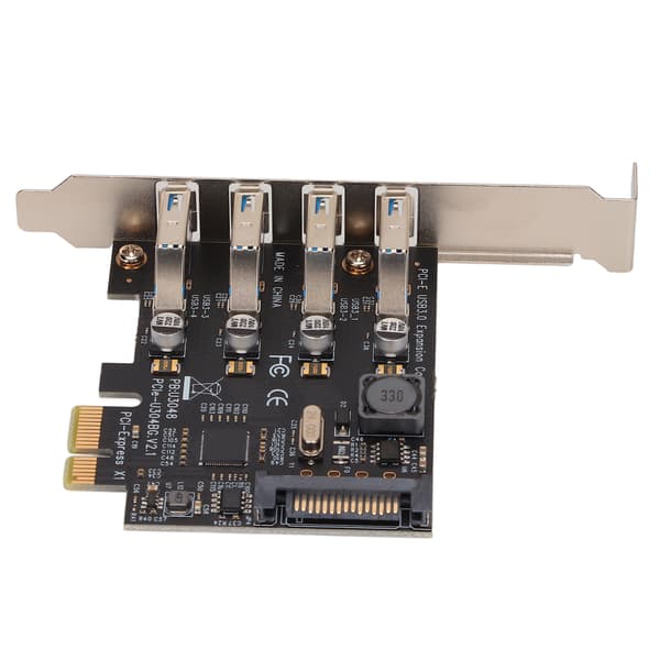 USB 3.0 PCIe Udvidelseskort 4 Porte 5Gbps Dataoverførsel til Stationær Computer
