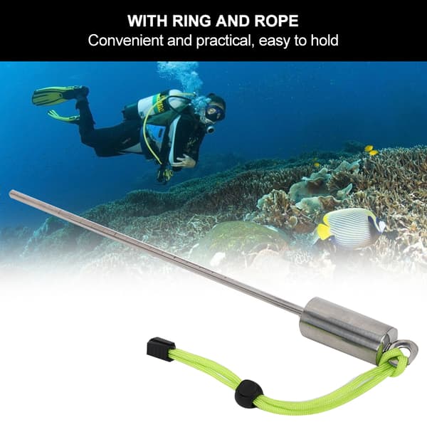 KEEPdiving Rustfrit Stål 30cm Hummerpind Pointer Undervands Støj Maker med Skala og Håndrem