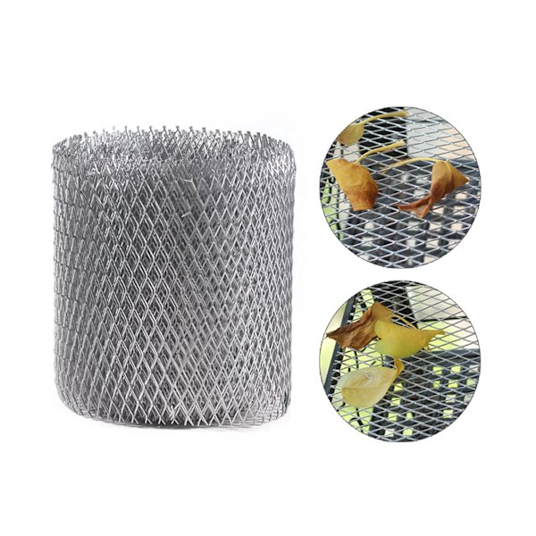 (Emballage størrelse 13*13*16cm, materiale: aluminium) Tagrende Beskyttelsesnet tagrende net havearbejde net bredde, 6 tommer X længde 6 meter
