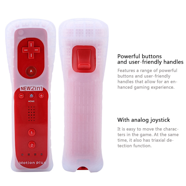 Somatosensorisk Spillhåndtak Kontroller Gamepad Bygget Inn Akselerator For Nintendo Wii WiiU (Rød)