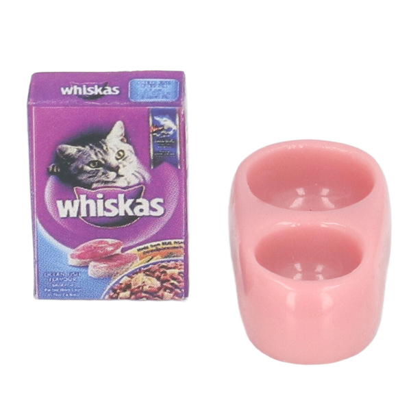 1:12 Skala Kæledyrsfoder Miniature Kat Hundefoder Dukkehus Tilbehør