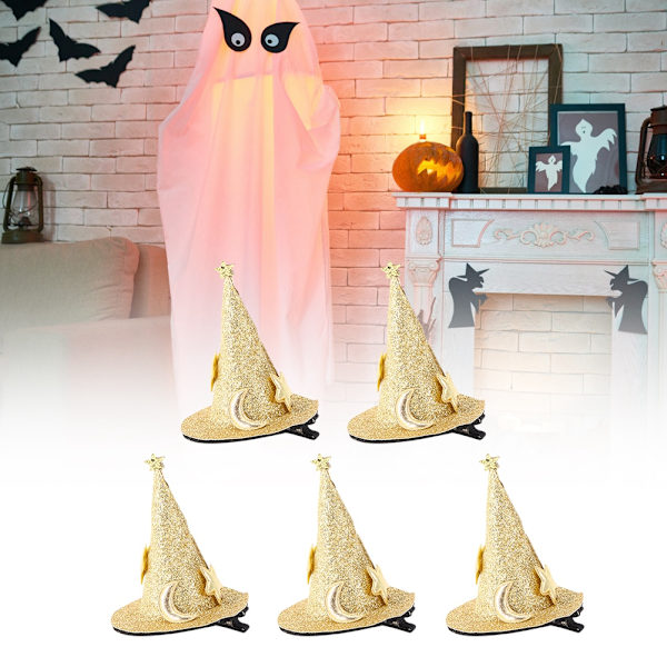 5 Mini Noitapittihattua Hiuspinnit - Ihastuttavat Hiusleikkeet Cosplaylle, Puvustukselle ja Halloween-juhlan Koristeluun