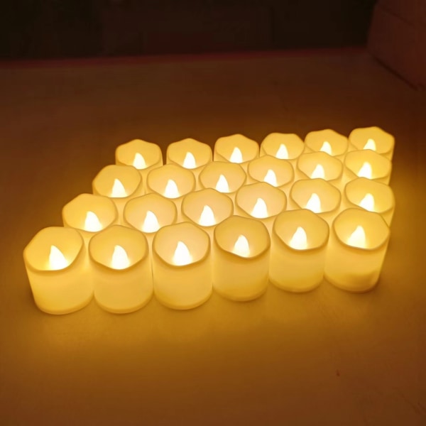 72 kpl välkkyviä liekettömät LED-kynttilät, paristokäyttöiset sähköiset liekettömät teevalot Pieni kynttilä syntymäpäivä häihin Halloween joulukoristeet