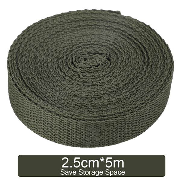 (1 rulle/militærgrøn specifikation: 2,5 cm * 20 m pakkestørrelse: 32 * 27 * 3 cm) Multifunktionel nylonflettet tape