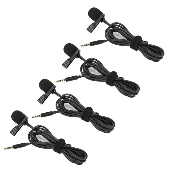 4 stk. Lavalier Clip On Mikrofon 3,5 mm Interface til Mobiltelefonoptagelse