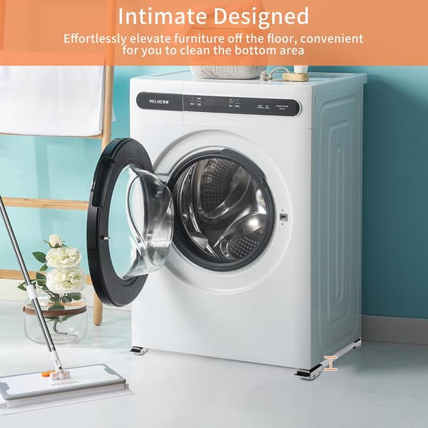Pieces Washing Machine Base, Adjustable Washing Machine Stand, With Non-Slip Rubber, Suitable For Washing Machines, Refrigerators