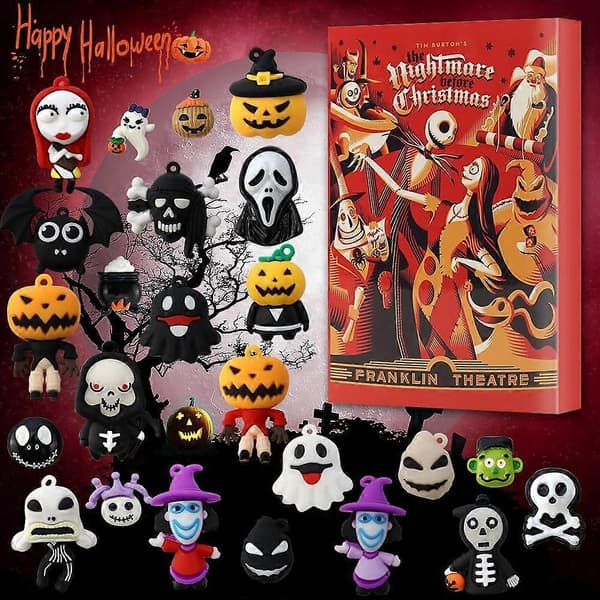 Opgraderede 3D Blind Box-designs – Halloween Nedtællingskalenderdekoration C