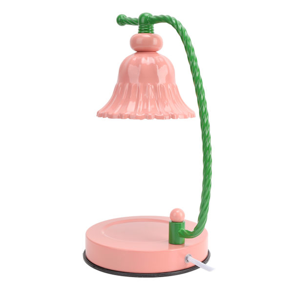 Dimbar Stearinljusvärmare med 2 Glödlampor - Rosa Smältande Ljus för Heminredning, 110-240V EU-kontakt, 220V Ljuskälla, Perfekt för Avkoppling