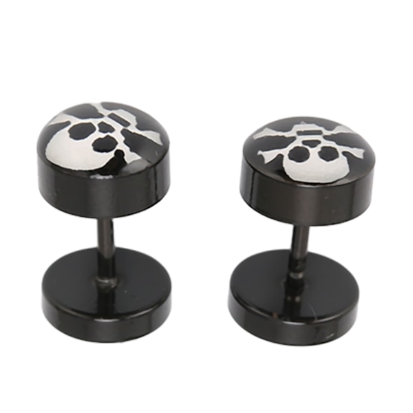 2 stk Skalleøredobber, Retro DIY Små Lette 14mm/0.6in Lengde Sorte Studder i Legering Materiale for Menn Hverdagsbruk