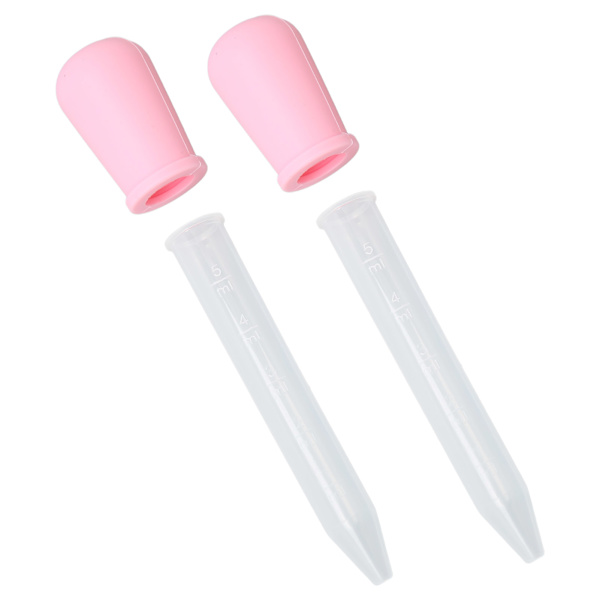 2-pakks Silikon Overførings-pipetter - Kalibrerte væskedråpere for Laboratorium & DIY Kunst (Rosa)