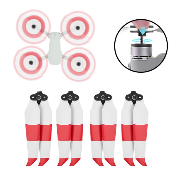 2 par støjsvage quick release propeller til DJI Mavic Air 2 drone rød hvid