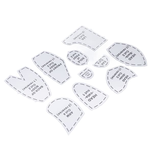 Bear Mall 10-delt gjenbrukbart akryl quilting linjalsett DIY sy mal 30 cm