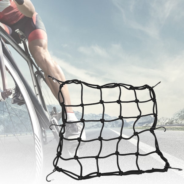 Motorcykel- og cykelbagagenet med 6 kroge - Holdbart mesh-net til sikker opbevaring