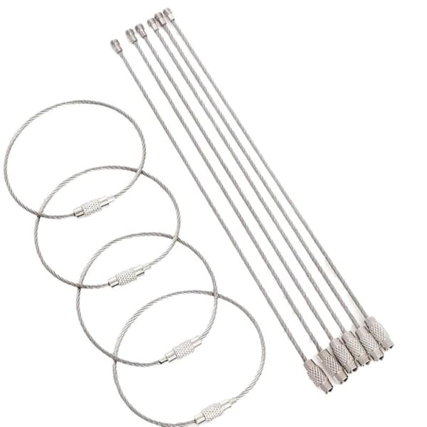 Nyckelring i rostfritt stål, 10-pack - Slitstark nyckelring i tråd