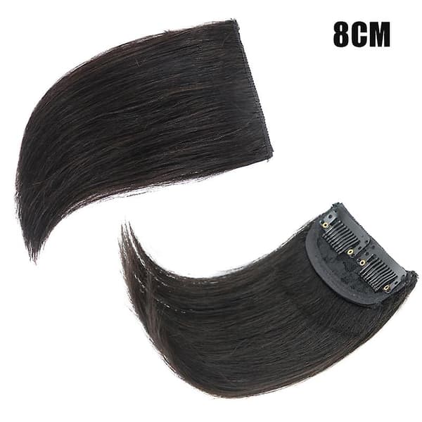 Clip-in hårdel for kvinner Usynlig Fluffy Mini Hårstykke Hårforlengelse Dark Brown 8CM