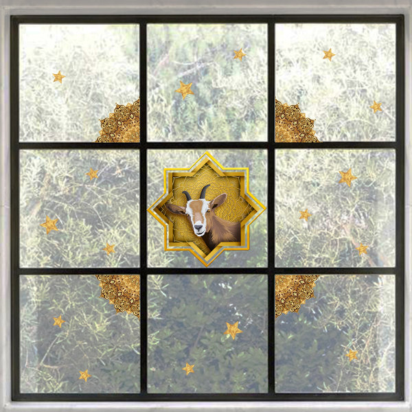 Fönsterklistermärken - 1 fantastiska dekorativa statiska klistermärken med små fårstjärnor för att förhindra att fåglar kolliderar i dina fönster