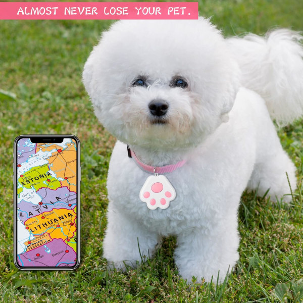 Pink-Mini bærbar GPS-hundesporing Bluetooth-kompatibel kjæledyrsøker Anti-tapt kjæledyrsporingslokalisering GPS-sporer for hund og katt