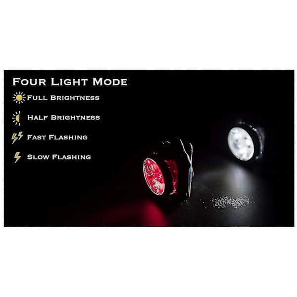 2 Set USB Rechargeable Bicycle Lights, 2 Bikes 2 Rear IPX4 Waterproof 4 Modes; 6 Straps