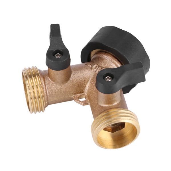 Messing Vannkran Adapter 2 Veis Y-Form 3/4 Slangekobling Hagevanning (Amerikansk Standard)