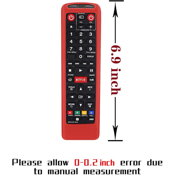 (Röd) Case för Samsung Fjärrkontroll, AA59-00741A AA59-00786A BN59-01315B, Cover för Samsung Fjärrkontroll, Anti-halk, Anti