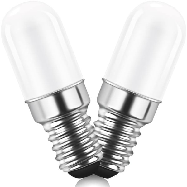 Set 2-E14 LED jääkaapin hehkulamppu, 1,5 W vastaa 15 W, kylmä valkoinen 6500 K, jääkaapin hehkulamppu, suolalamppu, ompelukone, ei himmennettävä