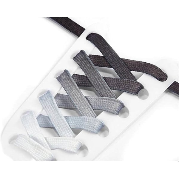 Gradient snørebånd (sort) - Fladt og bredt tilbehør til teenagere - Afslappet gåskodekoration